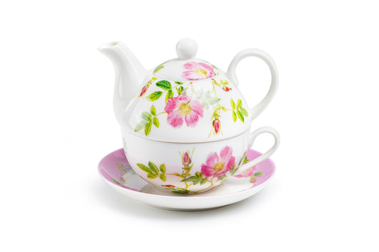 Pink Iceberg Fine Porcelain Tea For One Set