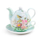 Robin's Rose Garden Fine Porcelain Tea For One Set