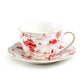 Red Village Fine Porcelain Tea Cup and Saucer