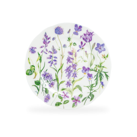 7.5" Purple Meadow Bone China Dessert Plate