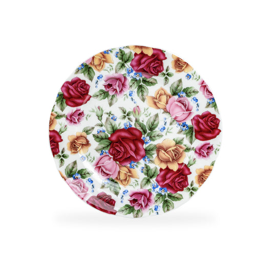 7.5" Rose Garden Bone China Dessert Plate