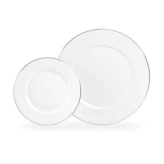 White Gold Sia Fine Porcelain Dessert/Dinner Plate