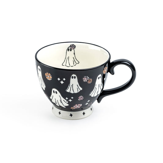 Spooky Ghosts Black Latte Mug