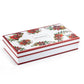 Poinsettia Pine Cone 3oz Demitasse Cups and Saucers with Gift Box