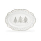 14" Holiday Gold Pine Fine Porcelain Oval Serving Platter