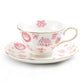 Christmas Pink Bow Fine Porcelain Tea Cup and Saucer