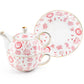 Christmas Pink Bow Fine Porcelain Tea For One Set