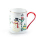 Jolly Snowman Fine Porcelain Mug with Red Handle