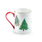 Jolly Snowman Fine Porcelain Mug with Red Handle
