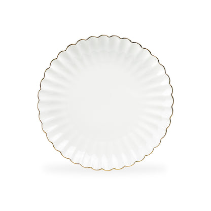 White Gold Shell Fine Porcelain Dessert/Dinner Plate