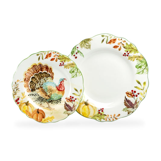Turkey Autumn Harvest Dessert/Dinner Plate