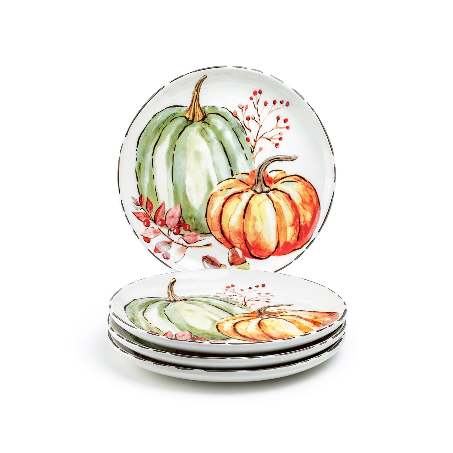 8.75" Fall Pumpkins Salad/Dessert Plate