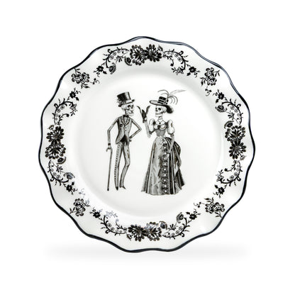 Halloween Victorian Skeletons Dessert/Dinner Plate