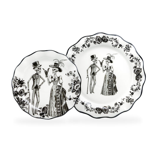 Halloween Victorian Skeletons Dessert/Dinner Plate