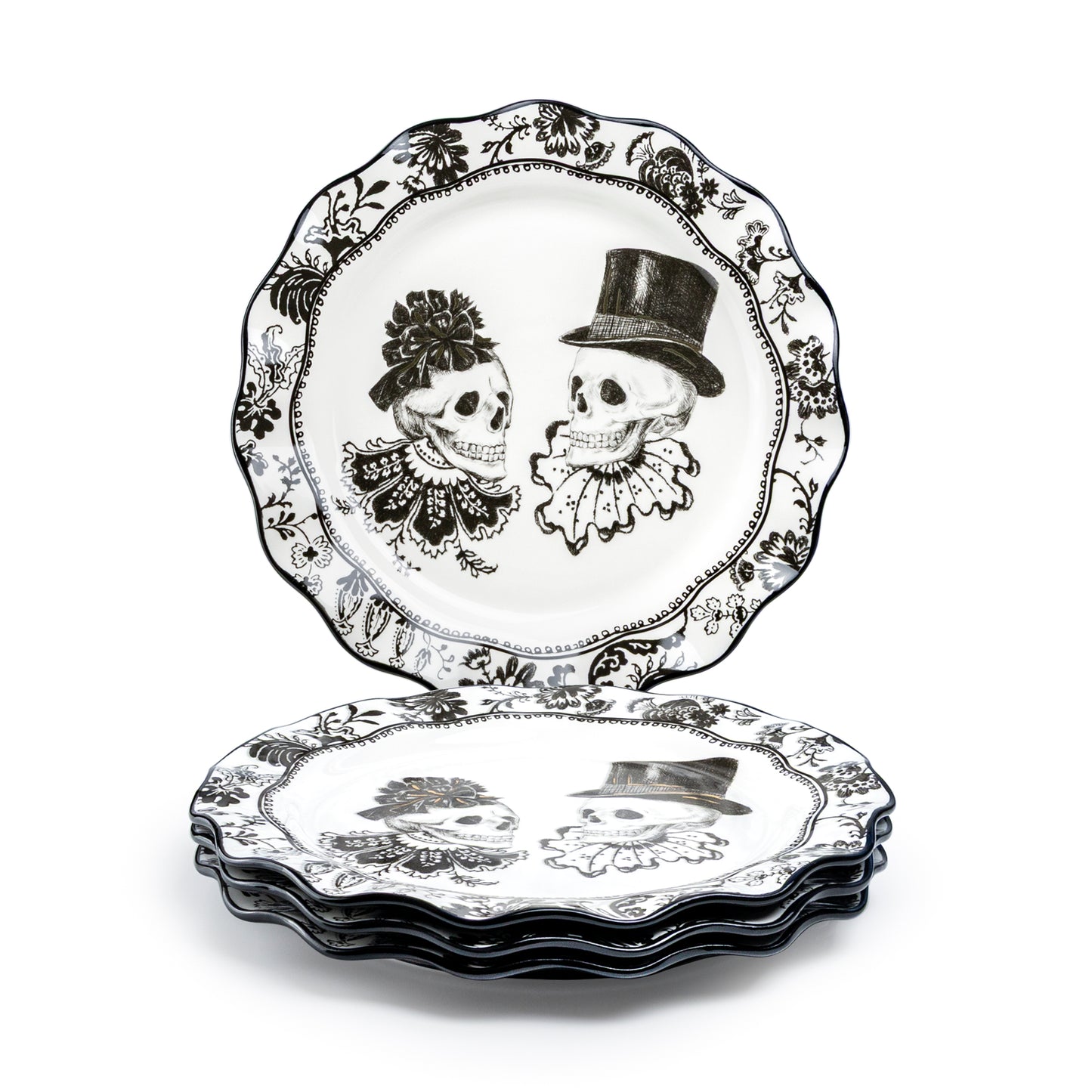 Halloween Victorian Skulls Dessert/Dinner Plate