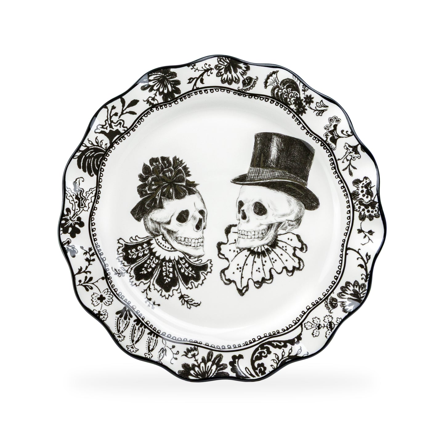 Halloween Victorian Skulls Dessert/Dinner Plate
