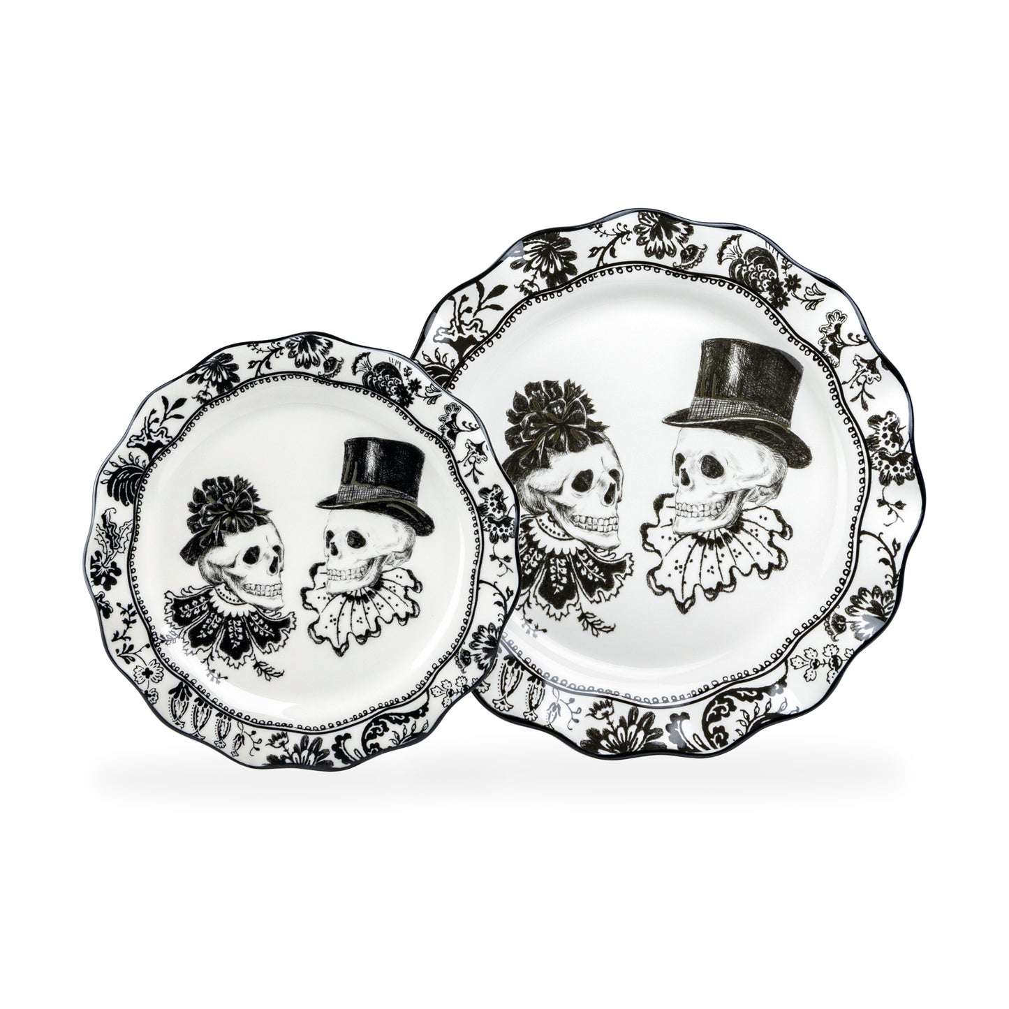 Halloween Victorian Skulls Dessert/Dinner Plate