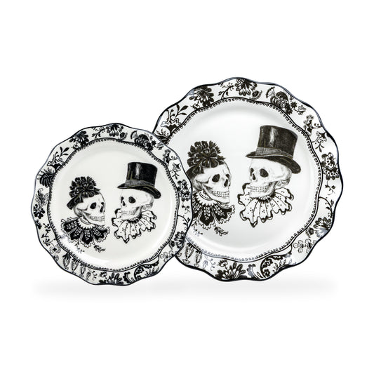 Halloween Victorian Skulls Dessert/Dinner Plate