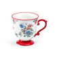 Crimson Blossom Fine Porcelain Footed Mug