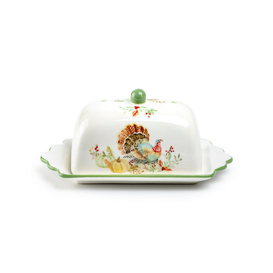 Turkey Autumn Harvest Butter Dish