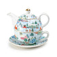 Christmas Village Fine Porcelain Tea For One Set