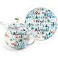 Christmas Village Fine Porcelain Tea For One Set