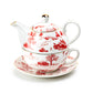 Red Village Fine Porcelain Tea For One Set