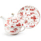 Red Village Fine Porcelain Tea For One Set