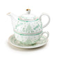 Festive Pup and Tree Fine Porcelain Tea For One Set