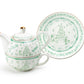 Festive Pup and Tree Fine Porcelain Tea For One Set