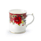 Poinsettia Pine Cone Fine Porcelain Mug
