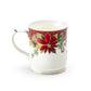 Poinsettia Pine Cone Fine Porcelain Mug