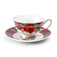 Poinsettia Pine Cone Fine Porcelain Tea Cup and Saucer