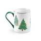 Jolly Snowman Fine Porcelain Mug with Green Handle