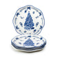 Blue Holly Christmas Tree Dessert/Dinner Plate