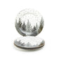 Grey and Gold Winter Forest Fine Porcelain Dessert/Dinner Plate