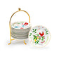 12 Days of Christmas Fine Porcelain Appetizer Plate Set - Metal Rack Version