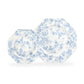 Blue Rose Octagonal Fine Porcelain Dessert/Dinner Plate