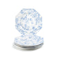 Blue Rose Octagonal Fine Porcelain Dessert/Dinner Plate