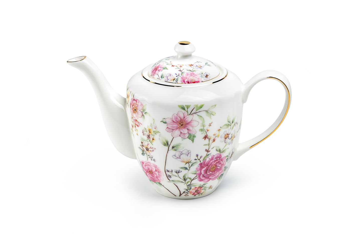 Pink Camellia Fine Porcelain Teapot