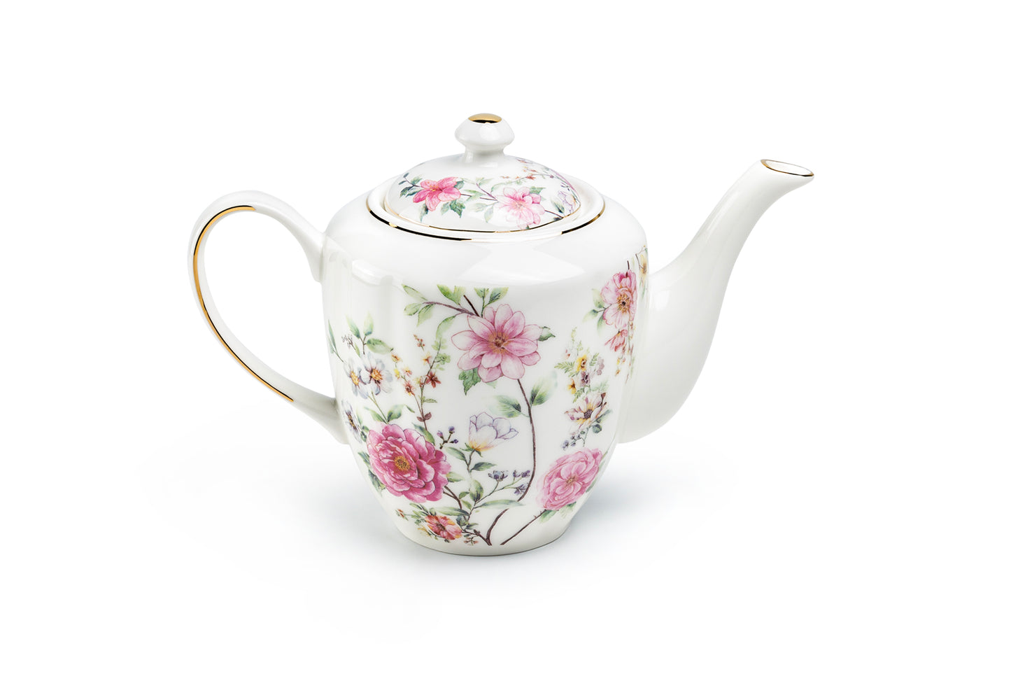 Pink Camellia Fine Porcelain Teapot