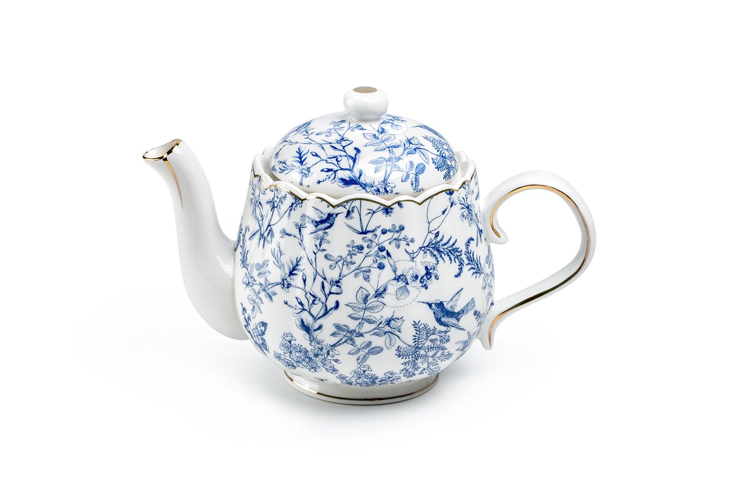 Blue Bird Toile Fine Porcelain Teapot