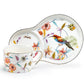 Spring Flowers with Hummingbird Fine Porcelain Tea Snack Set