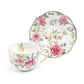Pink Camellia Scallop Fine Porcelain Tea Cup and Saucer