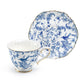 Blue Bird Toile Fine Porcelain Tea Cup and Saucer