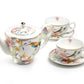 Spring Flowers with Hummingbird Fine Porcelain Latte Cups 5-Piece Tea Set