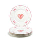 8.5" Pink Ribbon Heart Scallop Dessert/Salad Plate