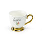 Golden Spirits Fine Porcelain 2oz Demitasse Cup Set with Pink Gift Box