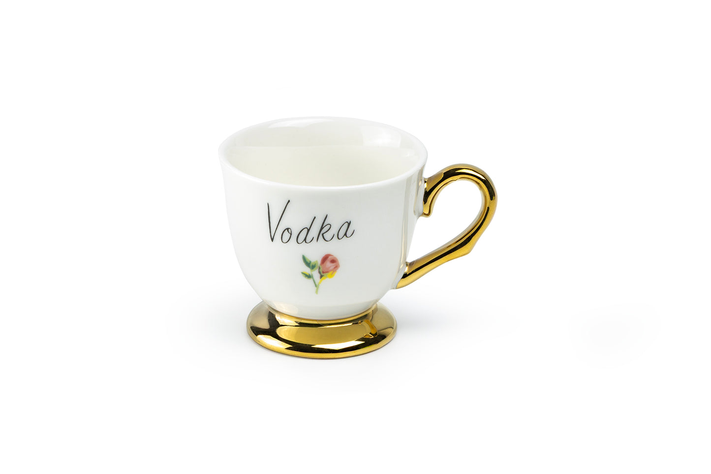 Golden Spirits Fine Porcelain 2oz Demitasse Cup Set with Pink Gift Box