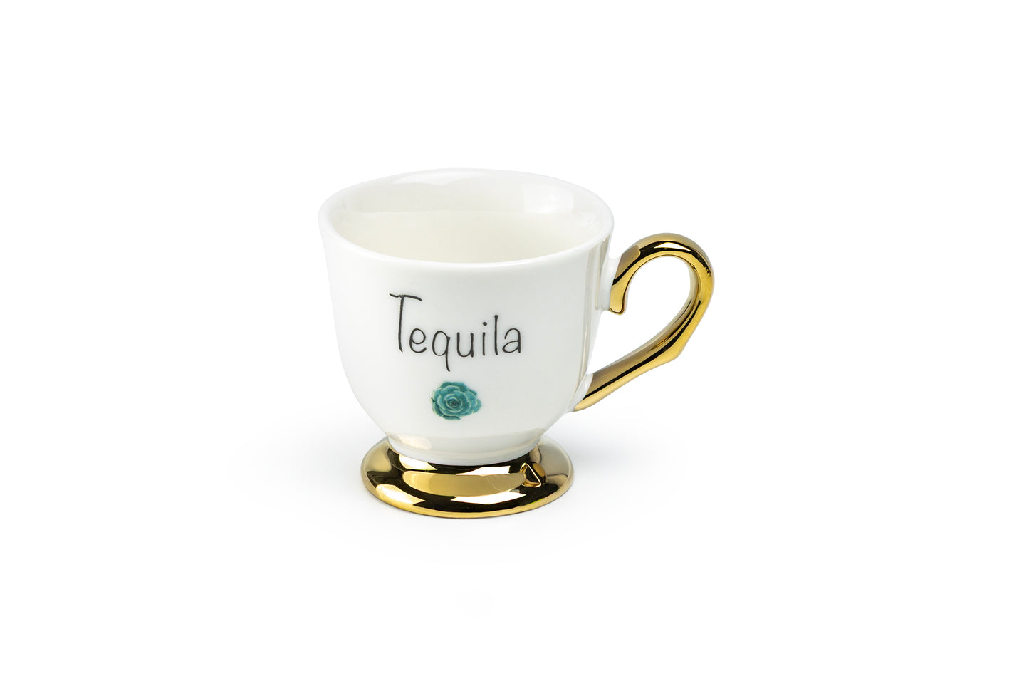 Golden Spirits Fine Porcelain 2oz Demitasse Cup Set with Pink Gift Box